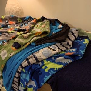 COPY - SIX 24 month boys fleece zippered pajamas